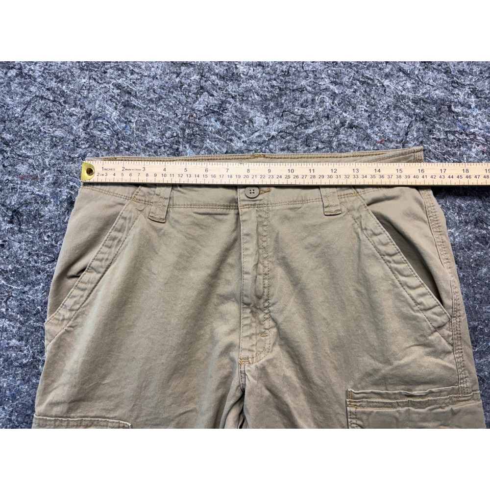 Wrangler Mens Cargo Pants Tan Khaki Straight Leg Cotton Stretch 32x32 70ABWEW - Picture 6 of 11